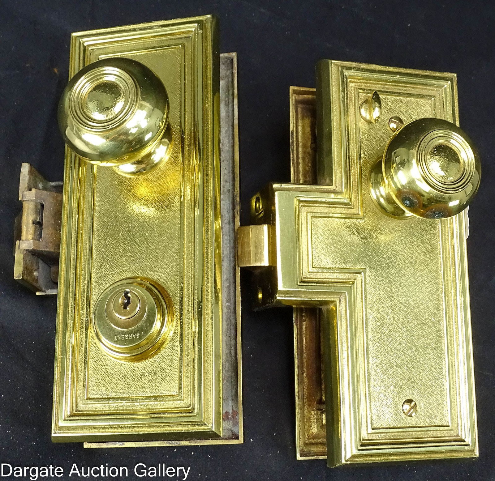 SARGENT AND COMPANY SOLID BRASS DOOR KNOBS TWO PAIRS - 5