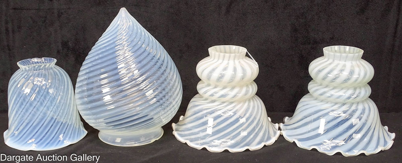(4) ASST OPALESCENT SWIRLE LIGHT SHADES (1 of 10)