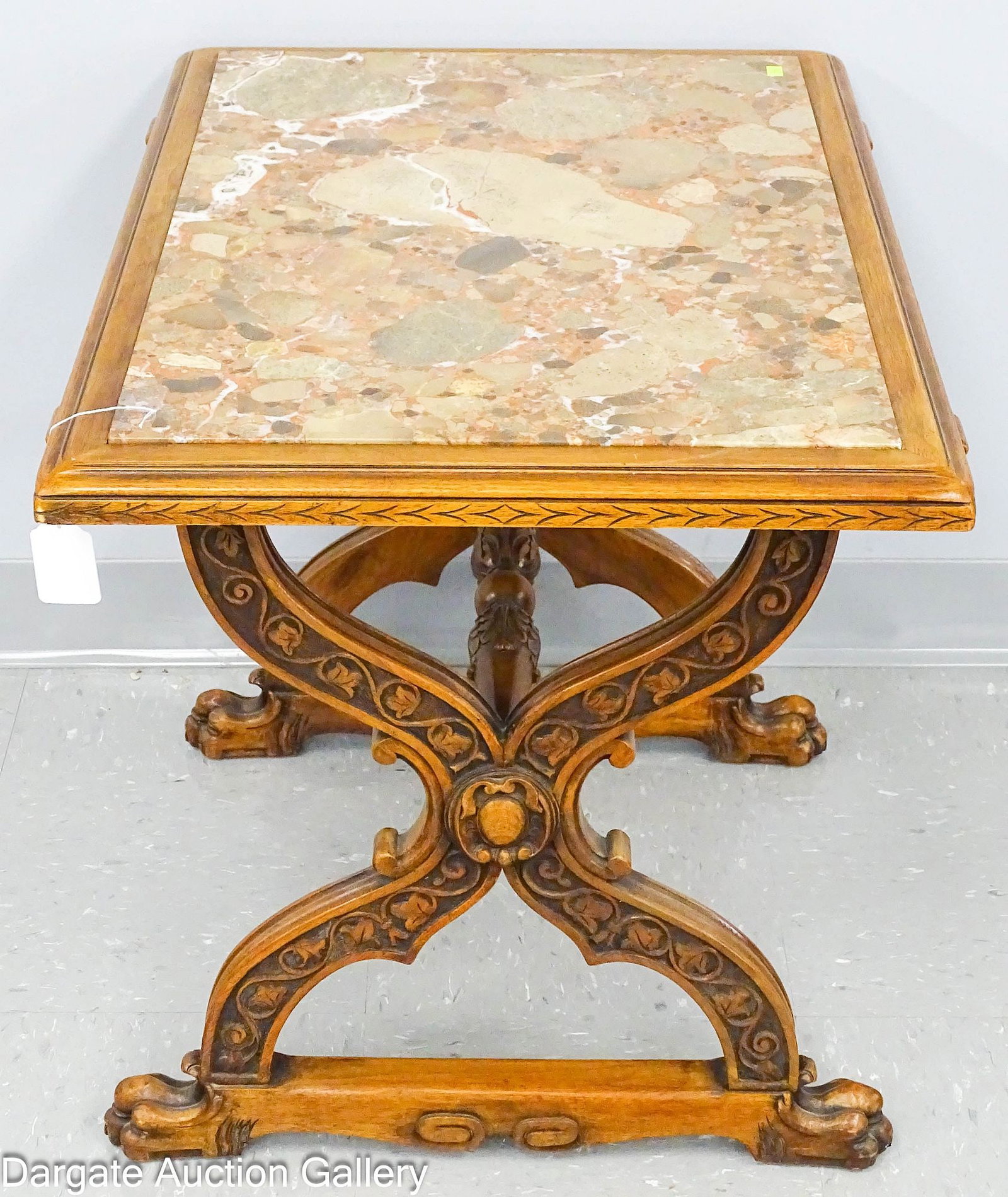 RENAISSANCE REVIVAL STYLE MARBLE TOP TABLE (1 of 5)