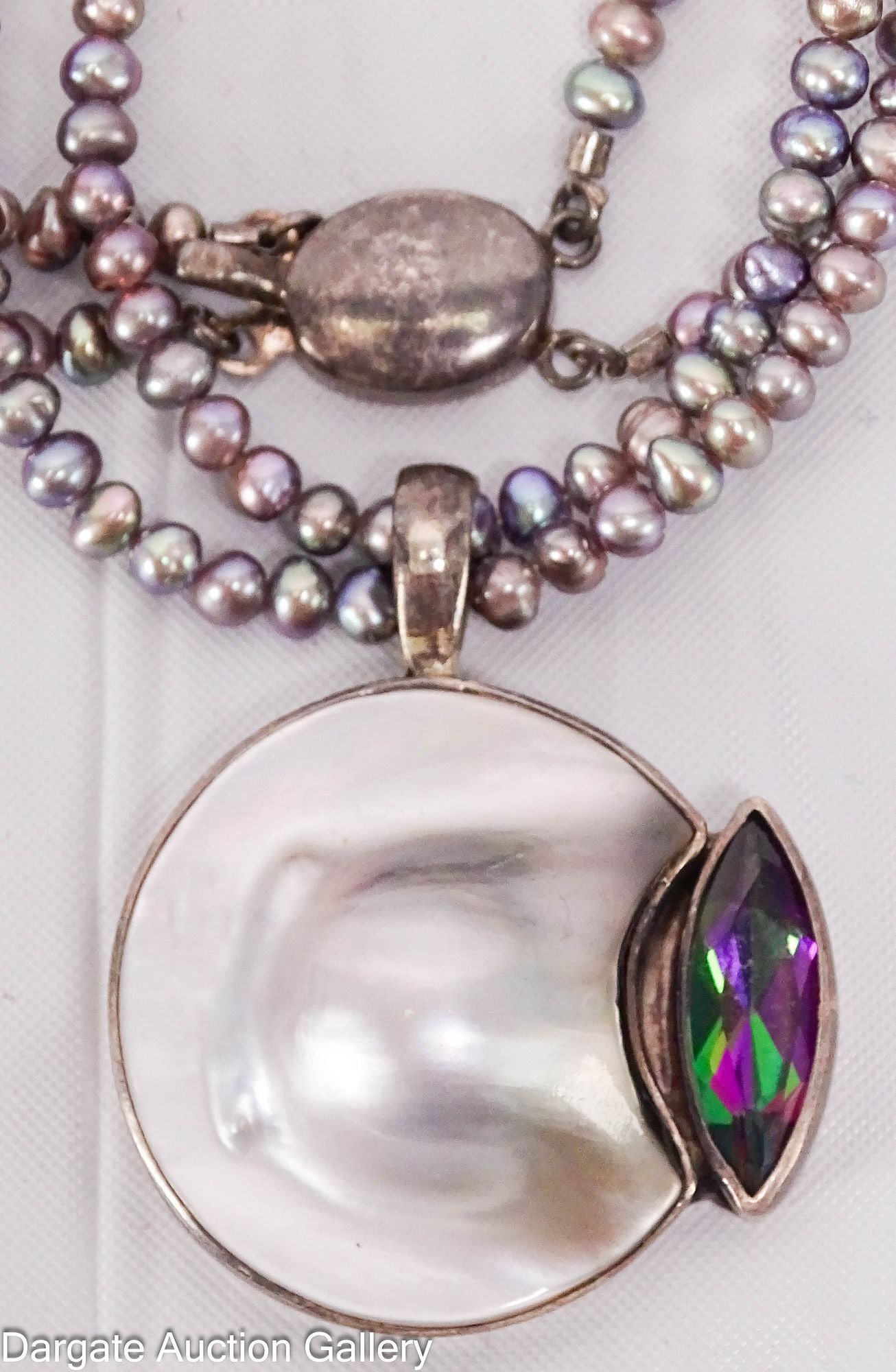 STERLING TAHITIAN PEARL MYSTIC TOPAZ NECKLACE (1 of 3)