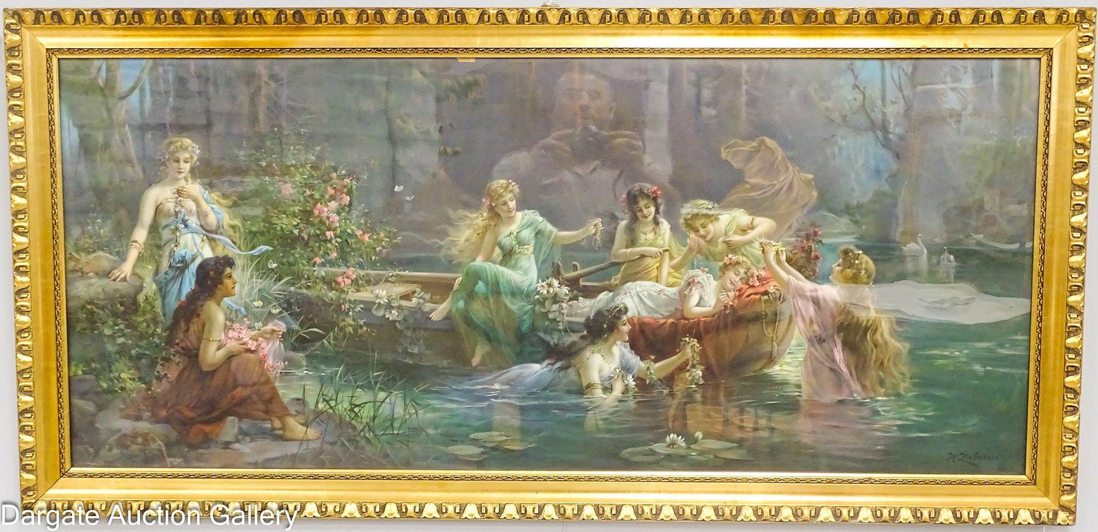 HANS ZATZKA LITHOGRAPH MAIDENS BATHING (1 of 5)