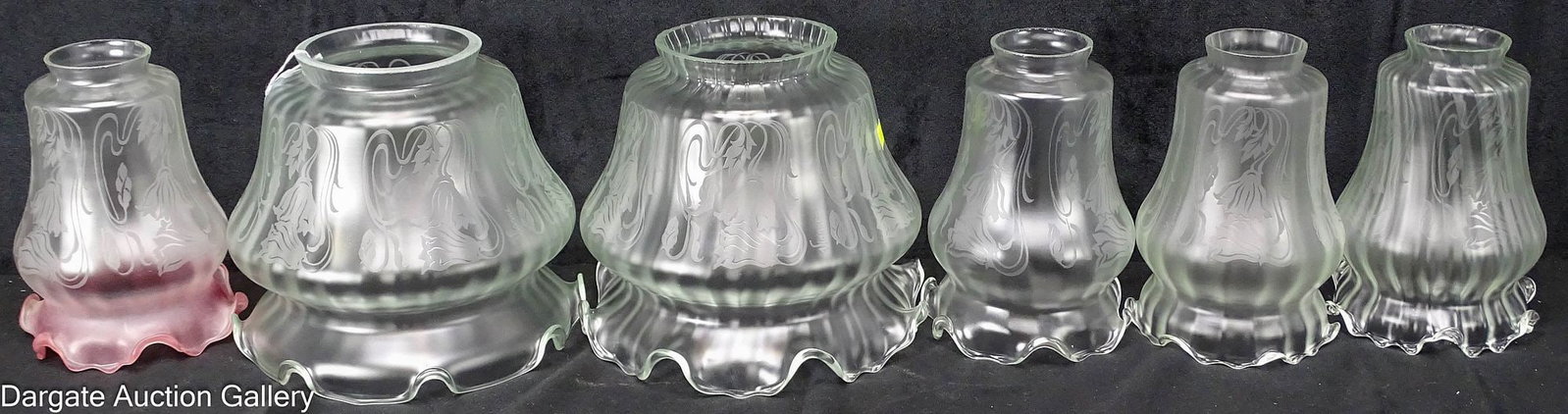 6pc SET VIANNE ART GLASS SHADES (1 of 7)