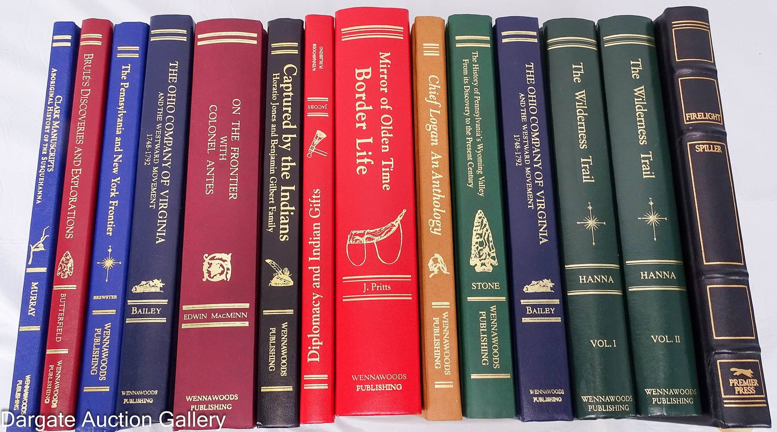 (14) HISTORICAL REISSUE BOOKS INC WENNAWOODS PUBLISHING: Includes 13 books by Wennawoods Publishing, many numbered edition reissues of historical texts, including Clark Manuscripts - Aboriginal History of the Susquehanna (416/1000), History of Brule