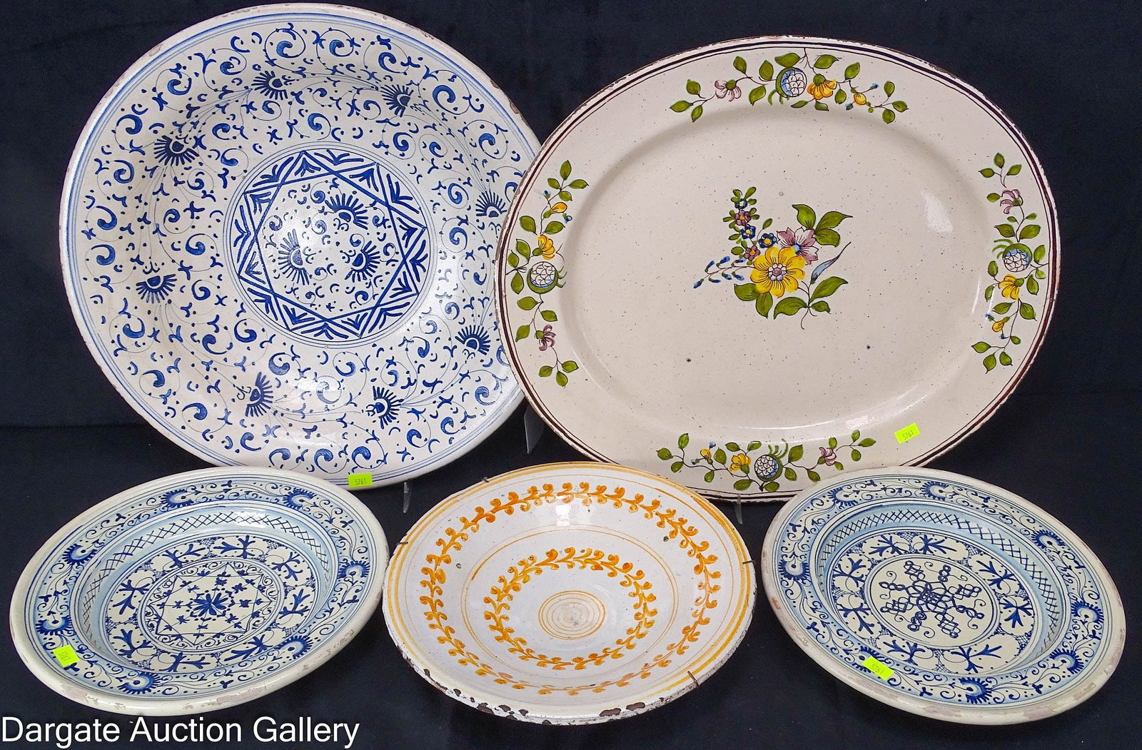 (5) ITALIAN POTTERY WALL CHARGERS (1 of 10)