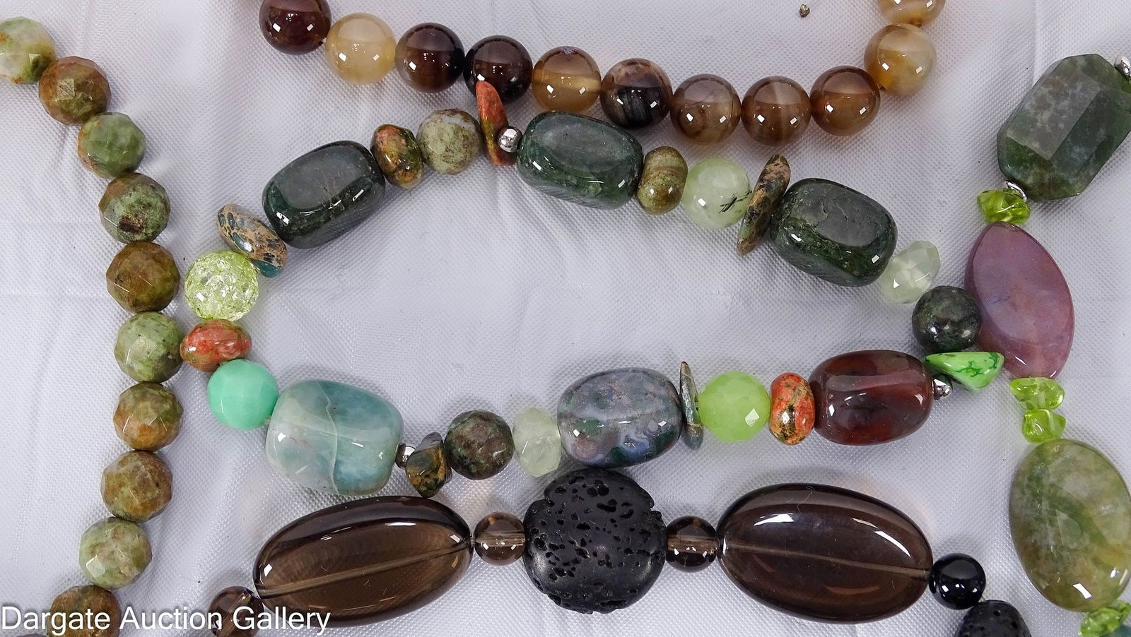 (5) HARD STONE BRACLETS - 6
