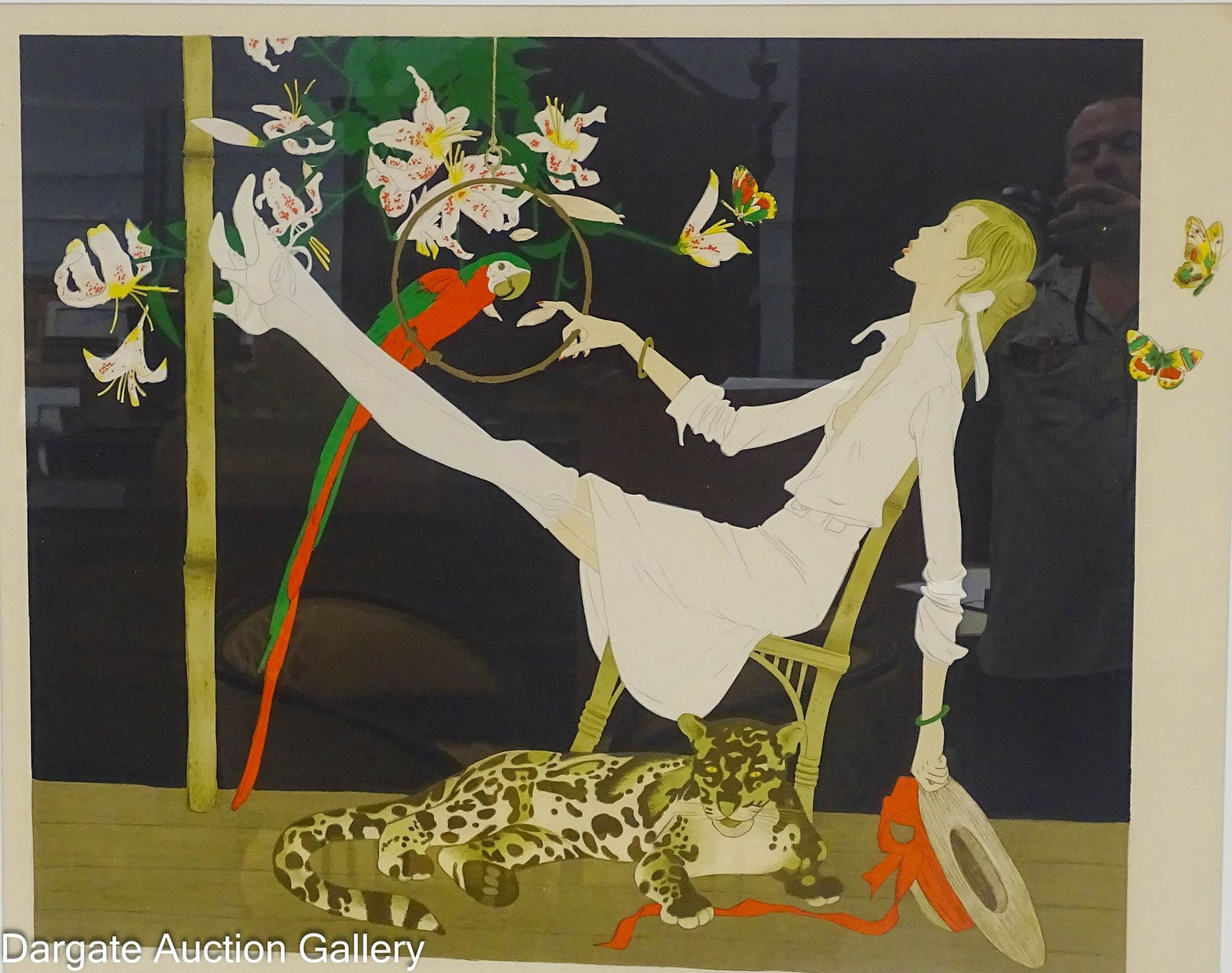 PHILIPPE HENRI NOYER LITHOGRAPH GIRL WITH LEOPARD (1 of 7)