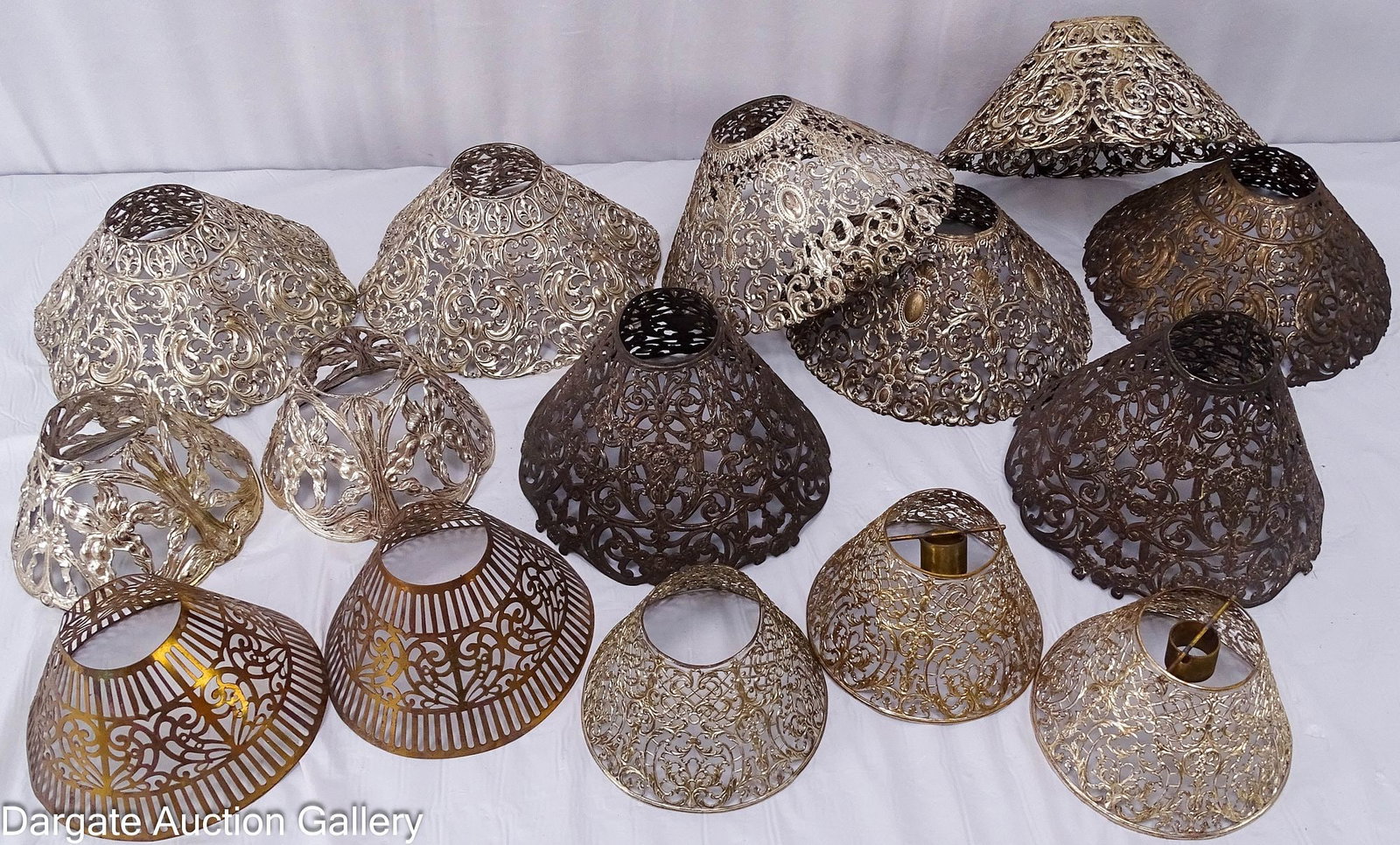 (15) ASSORTED CANDLE LAMP PIERCED METAL LAMP SHADES (1 of 6)