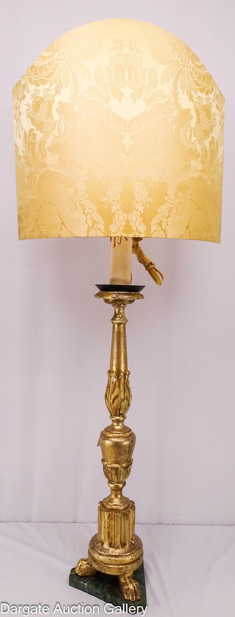 CARVED GILTWOOD PRICKET CANDLESTICK LAMP (1 of 8)