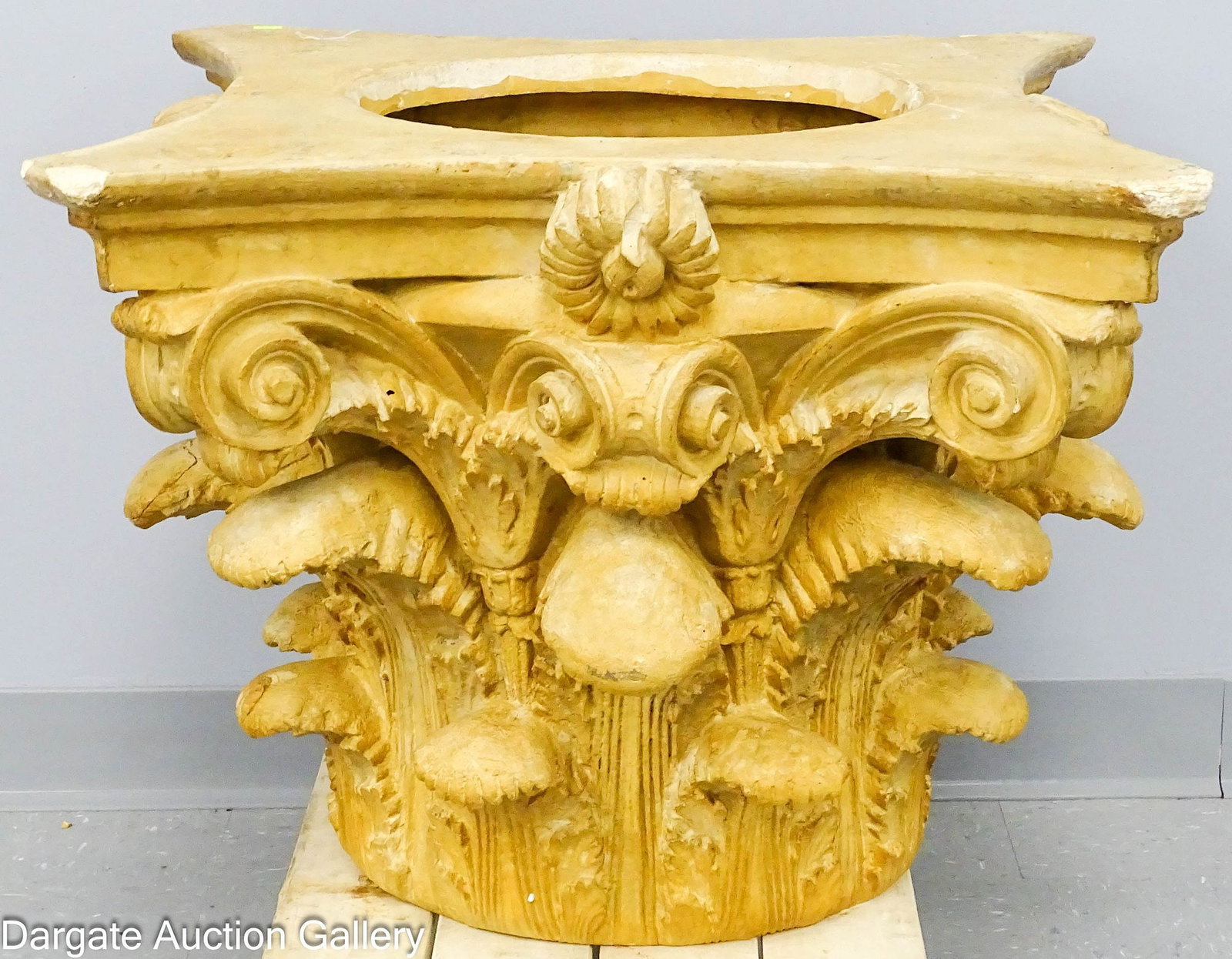 CAST PLASTER CORINTHIAN CAPITAL TABLE BASE (1 of 8)