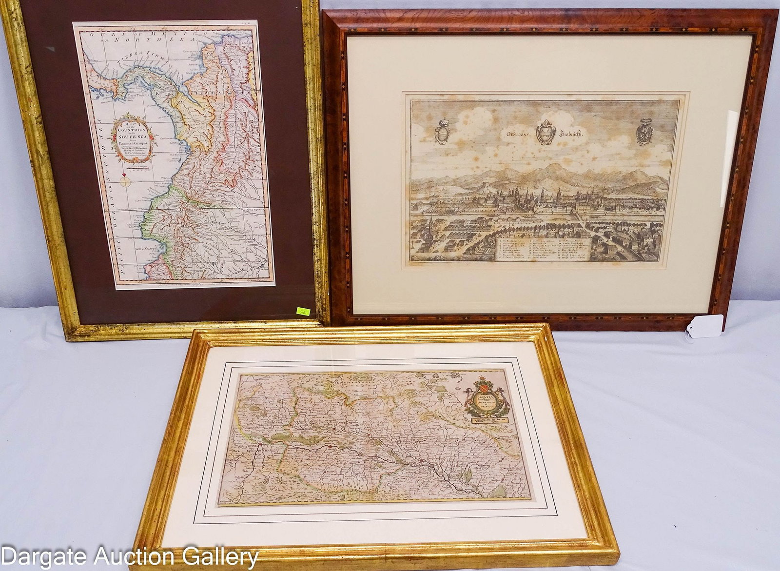 (3) 17th and 18th CENTURY FRAMED MAPS (1 of 12)