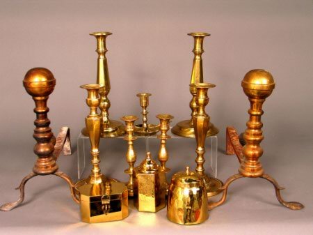 BRASS CANDLESTICKS AND OTHERS