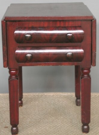 EMPIRE DROPLEAF WORK TABLE. Mahogany rectangular