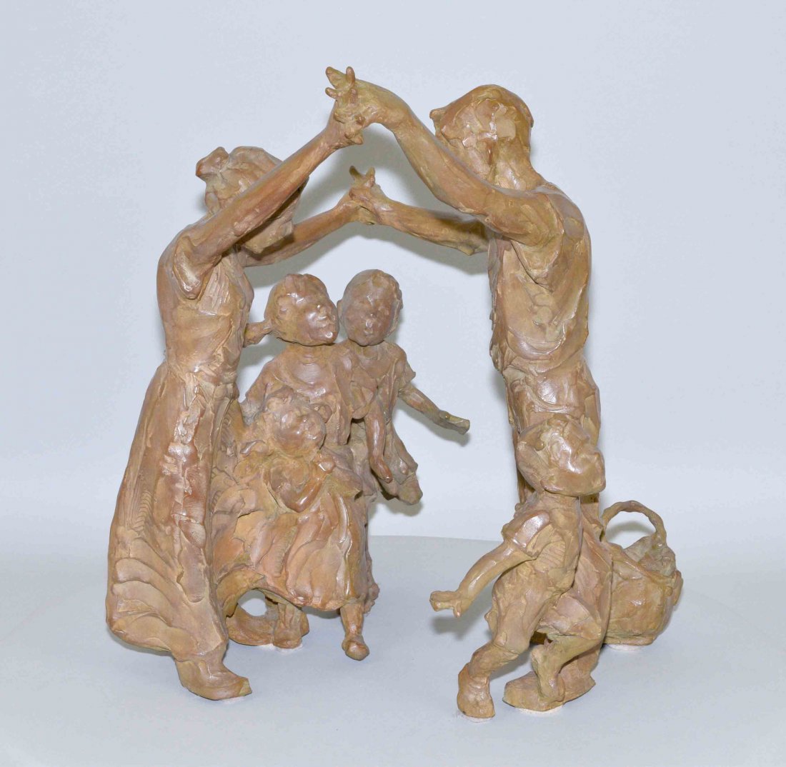 JANE DEDECKER (AMERICAN/CO/IA, b. 1961) BRONZE ''LONDON: JANE DEDECKER (AMERICAN/CO/IA, b. 1961) BRONZE ''LONDON BRIDGE'' - Signed ''J. Decker 92 18/50''; Measures: 15''H x 15''W x 6''D; Provenance: Purchased from Columbine Gallery National Sculptors' Guild