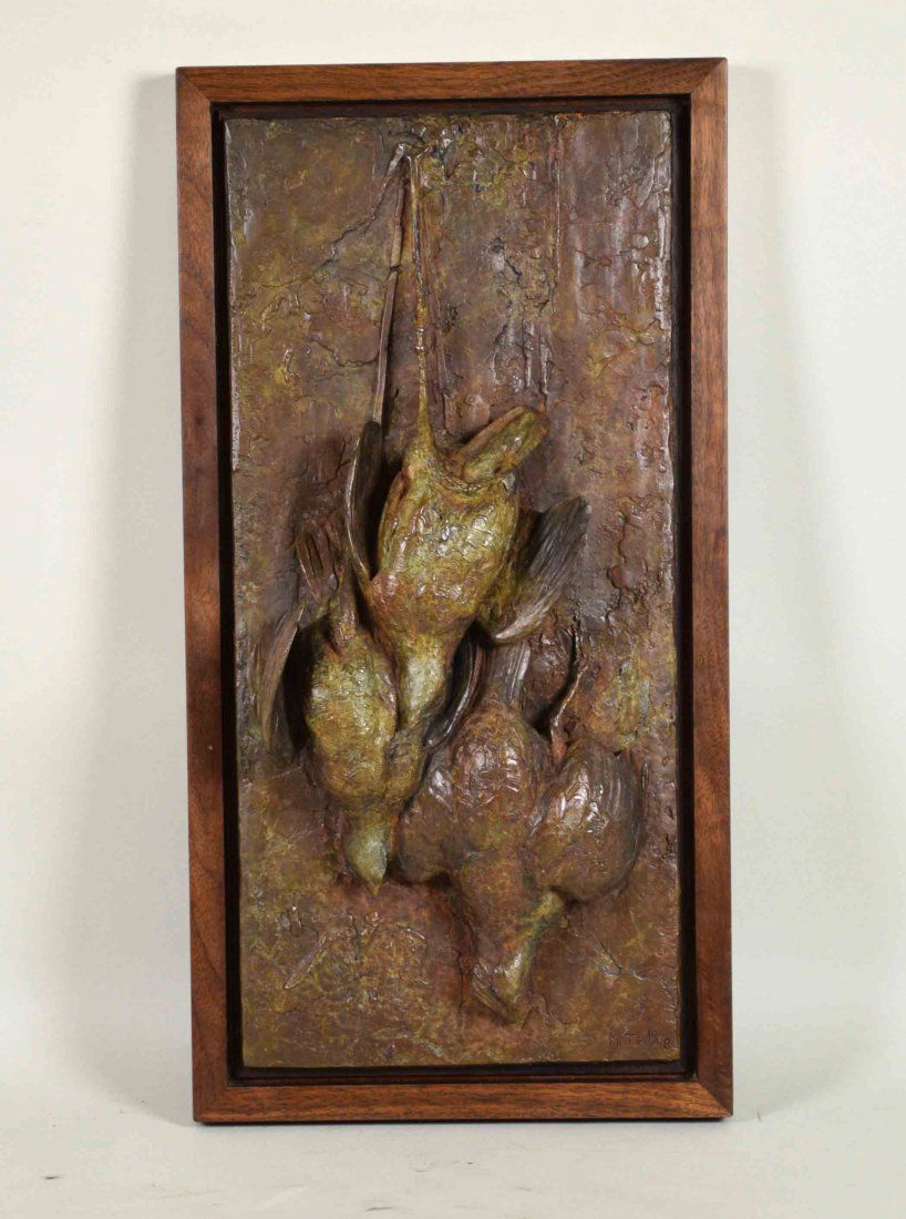 WALTER MATIA (AMERICAN/MD/OH, b. 1953) BRONZE ''QUAIL (1 of 3)