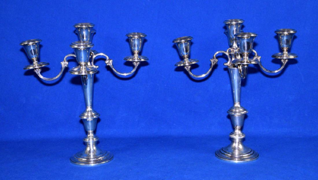 PAIR OF GORHAM STERLING 5-LIGHT CANDELABRAS - (1 of 5)