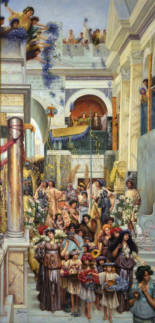 ''ROMAN WEDDING PROCESSION'' BY BARTON - Oil on canvas; (1 of 9)