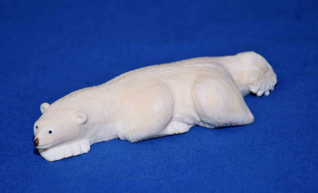 INUIT ESKIMO CARVED POLAR BEAR BY DENNIS JAMES JR AKA (1 of 4)