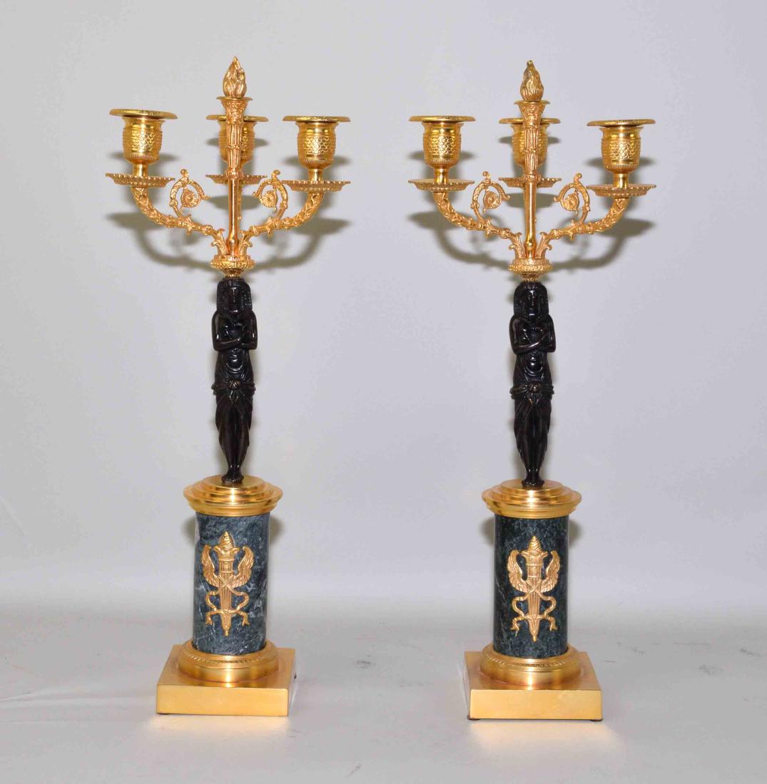 PAIR BRONZE FIGURAL CANDELABRAS - Egyptian figural (1 of 6)