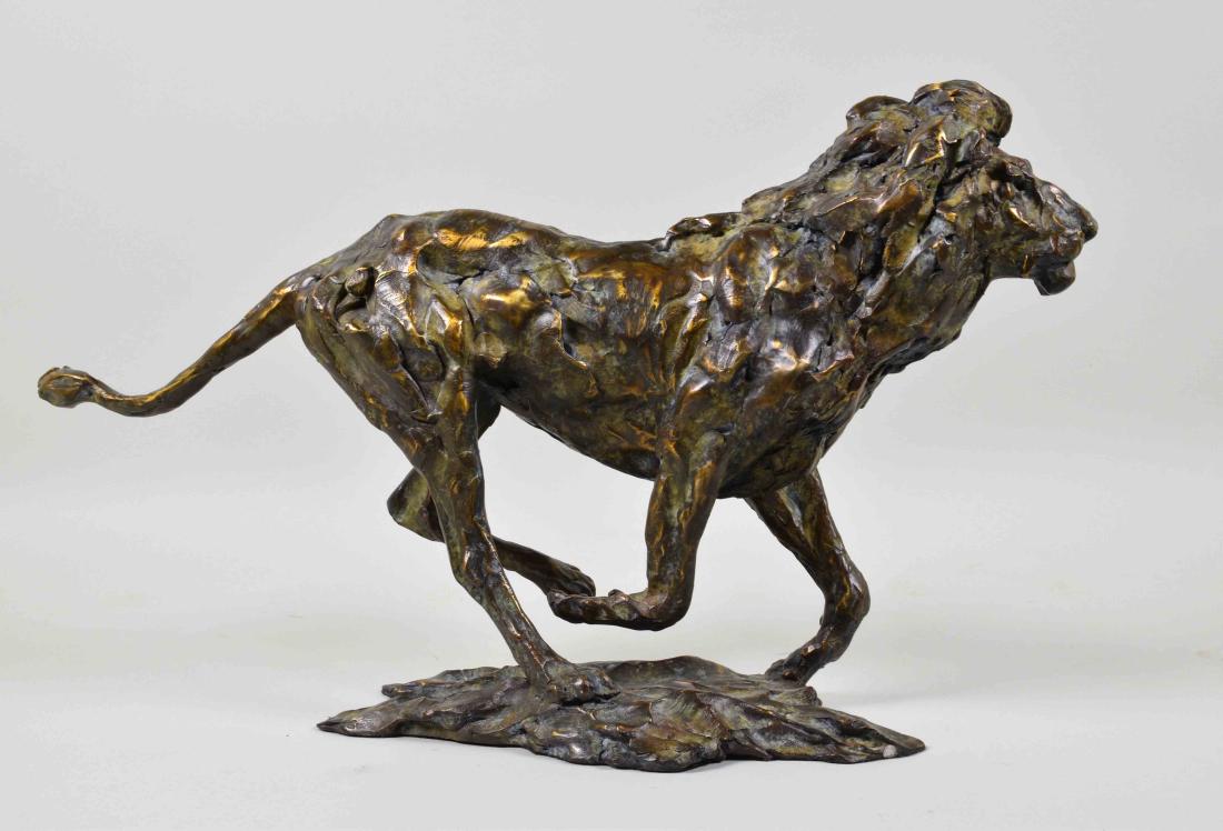 TD KELSEY (AMERICAN/MT, b. 1946) BRONZE ''LATE FOR (1 of 8)