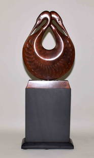 STEVE KESTREL (AMERICAN/CO/NM, b. 1947) BRONZE ''CIRCLE: STEVE KESTREL (AMERICAN/CO/NM, b. 1947) BRONZE ''CIRCLE OF CRANES'' - Signed, ''S. Kestrel 15/15''; Measures: Bronze 14''H x 9.75''W x 1.5''D, Stone Base 26''H x 10''W x 3.5''D, Total Size 26''H x 10'