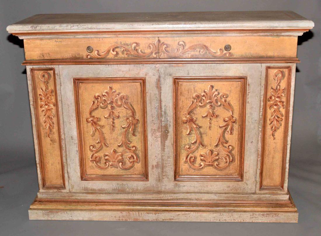 HAND PAINTED RUSTIC HEKMAN TURAZZA SIDEBOARD - Made in (1 of 5)