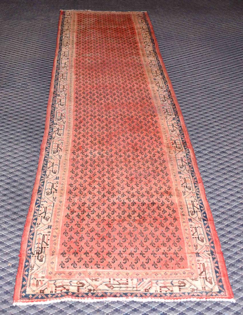 SEMI-ANTIQUE PERSIAN MIR-SARABAND RUNNER - Measures: (1 of 5)