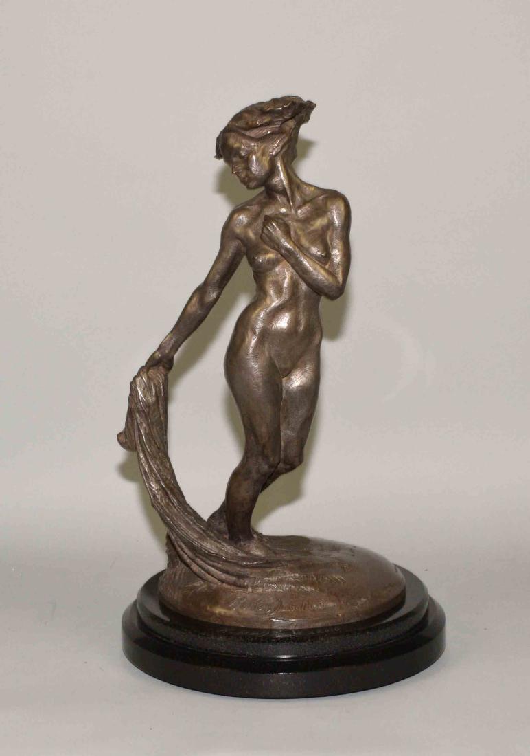 RICHARD MACDONALD (AMERICAN/CA, b. 1946) BRONZE: RICHARD MACDONALD (AMERICAN/CA, b. 1946) BRONZE ''DAYBREAK PLATINUM'' - Edition 3/8; Signed on bronze ''R. MacDonald 3.8'', Signed on marble base ''R. MacDonald 2010''; includes COA; Measures: 23''H x