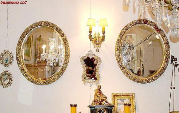 Pair of French Louis XVI carved mirrors: Rare PAIR of Louis XVI mirrors in very good conditions, with 35i height both are exactly the same size even if they look different at the picture, both frames are hand carved,and gilt, and both beleve