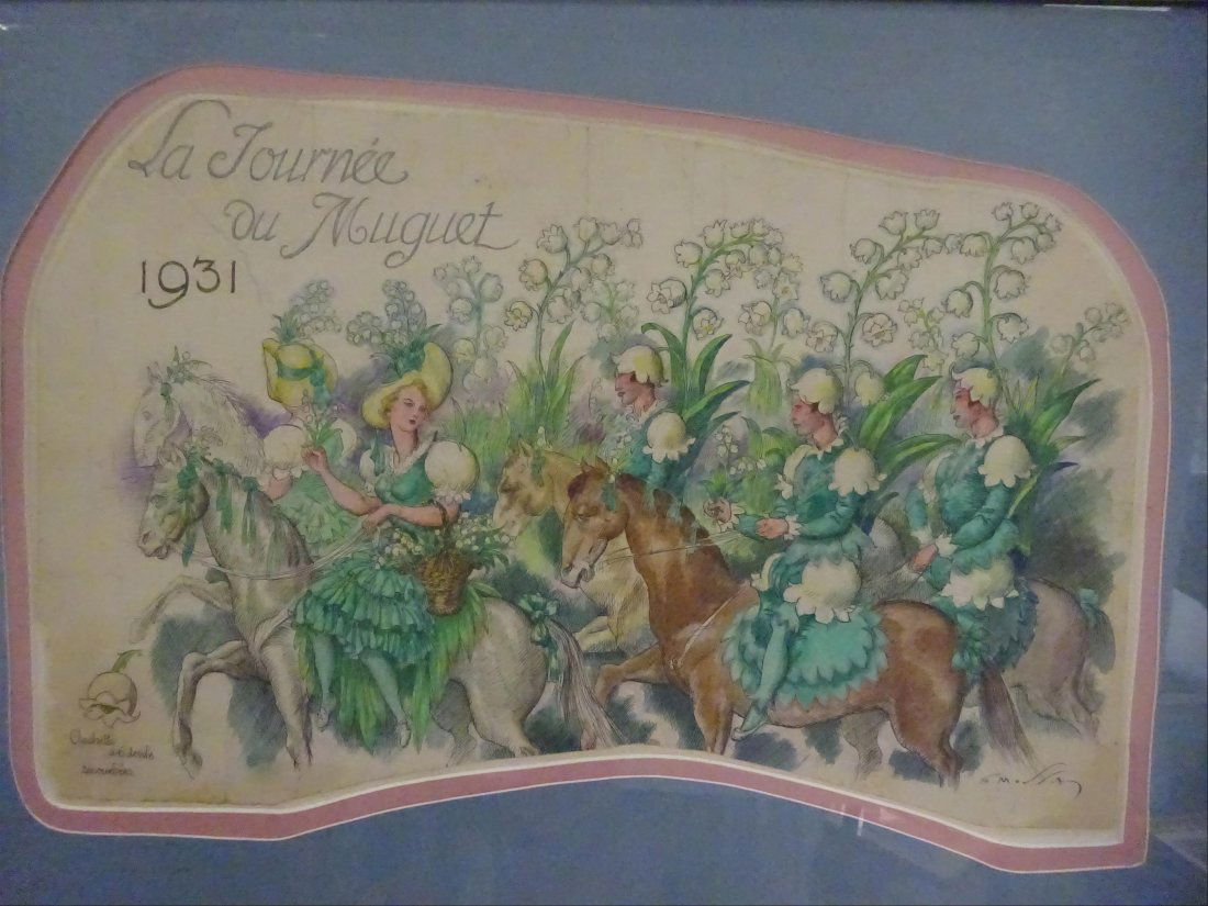 Rgionalisme: Gustave Adolphe MOSSA (1883-1971) La tourne du Muguet, 1931 Plume et aquarelle sur papier 33 x 51 cm