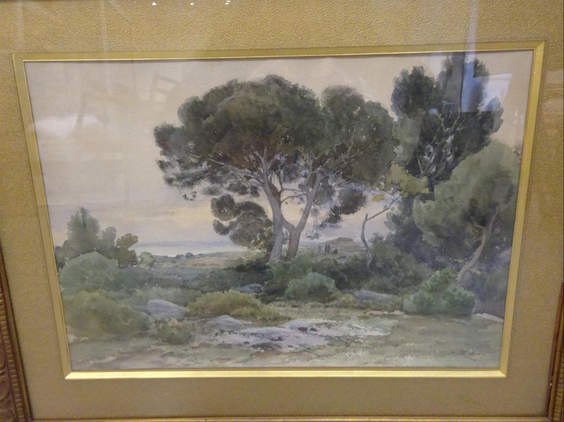 Tableaux modernes: Henri ZUBER (1844-1909) Pins sur la cte Aquarelle sur papier Signe en bas droite 35 x 49,5 cm ( vue)