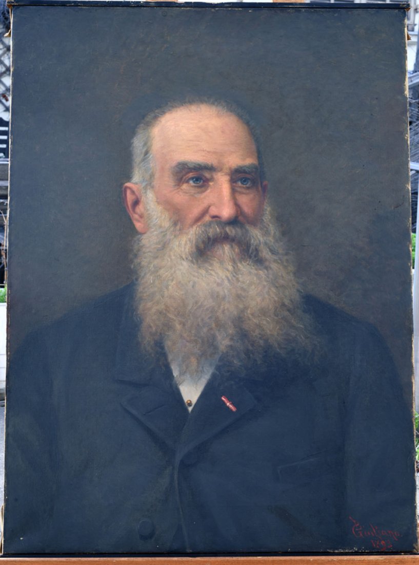 Tableaux modernes: B. GIULIANO (Actif XIXe-XXe sicle) Portrait d'homme la barbe blanche Huile sur toile Signe en bas droite et date 1893 72 x 53 cm