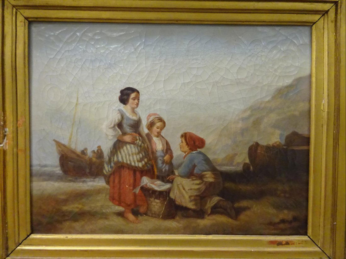 Tableaux modernes: ECOLE FRANCAISE (XIXe sicle) Le retour de pche Huile sur toile 28 x 36 cm