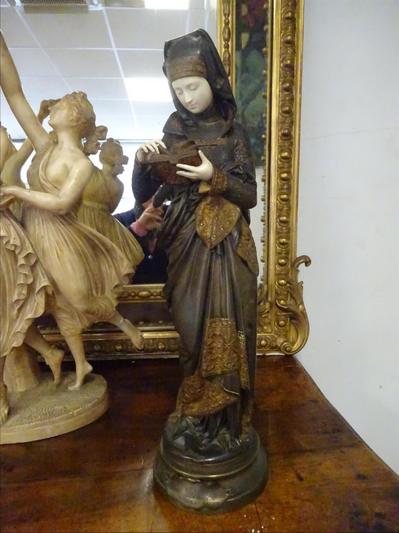 Sculpture: D'aprs CARRIER-BELLEUSE La liseuse Sculpture chryslphantine H : 60 cm