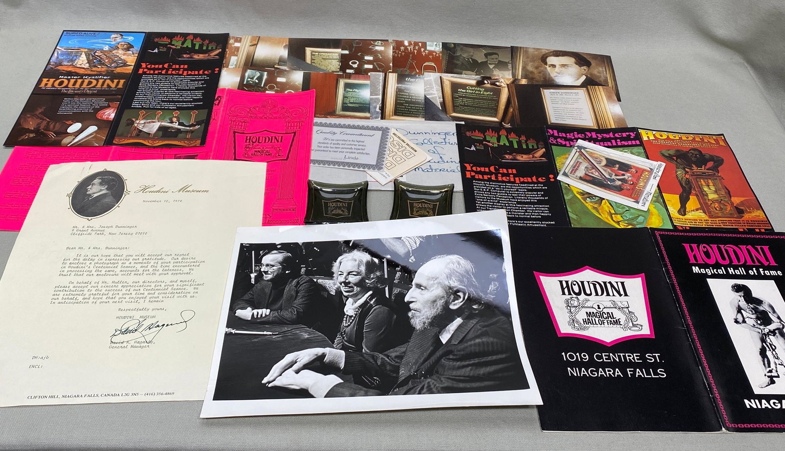 Lot of Houdini Museum ephemera and photos: Lot of Houdini Museum ephemera and photos