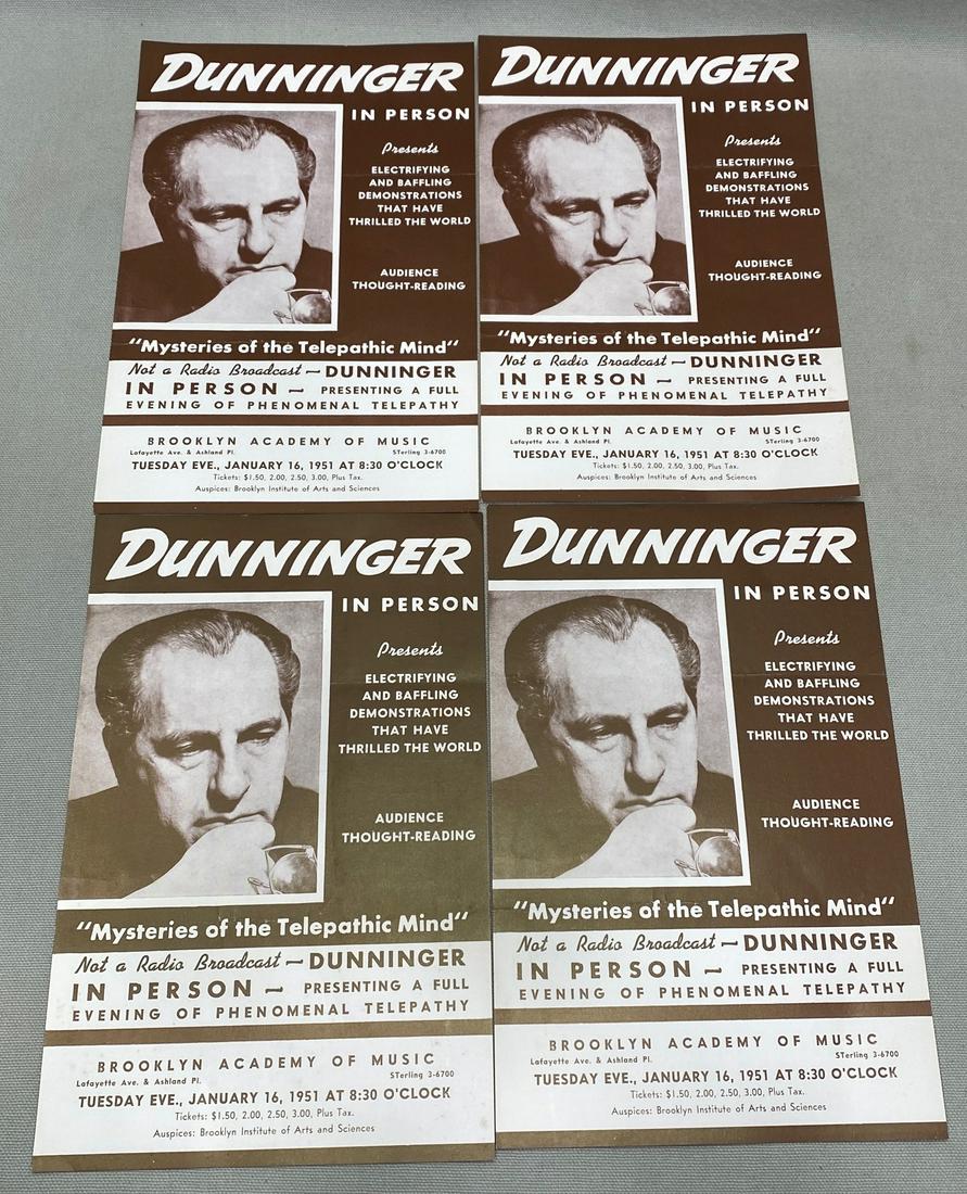 (4) Joseph Dunninger 1951 magician playbills (1 of 5)