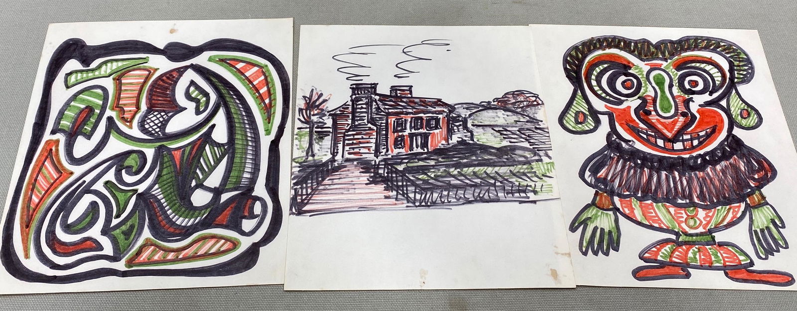 (3) Joseph Dunninger marker drawings (1 of 4)