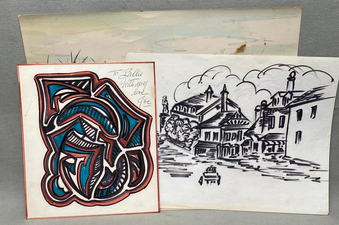 (3) Joseph Dunninger works on paper (1 of 4)