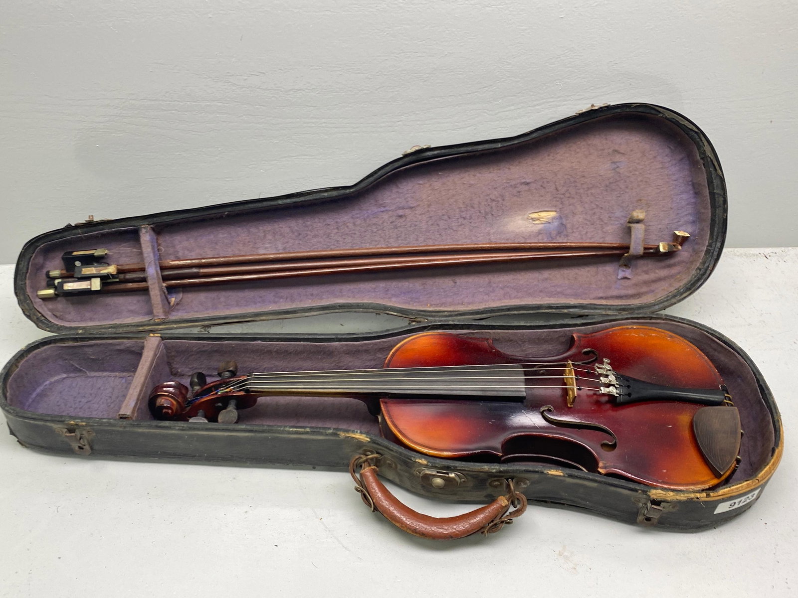 vintage Stradivarius (copy) violin and 3 bows (1 of 20)