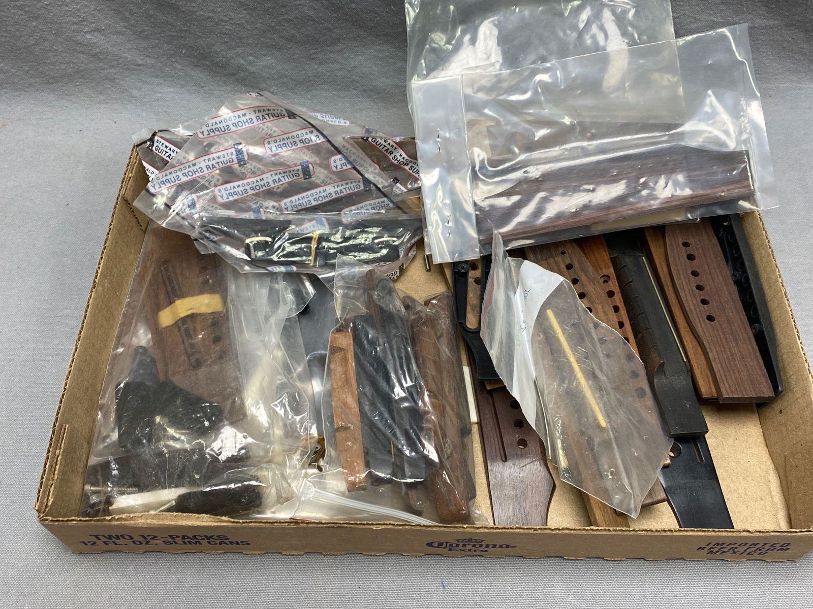 Lot wooden acoustic guitar bridges, parts etc (1 of 4)