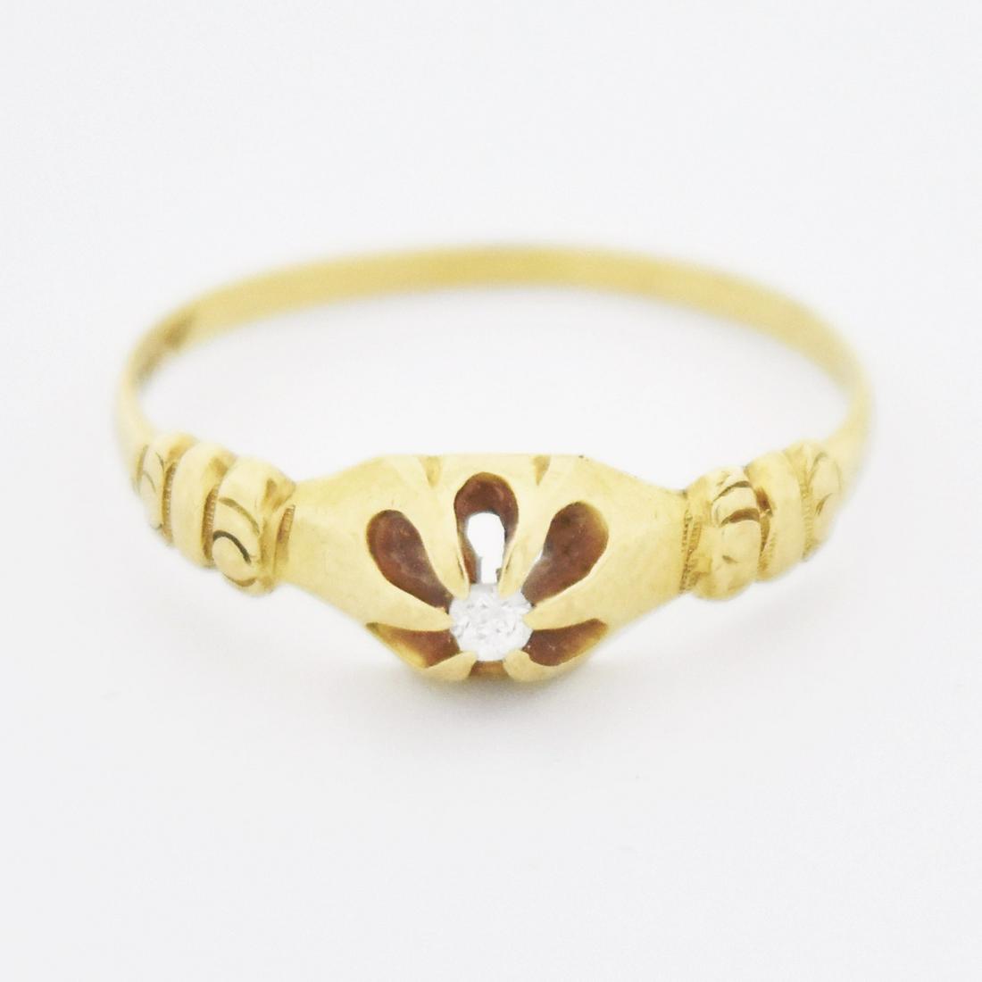 Antique-style 14k gold diamond ring (1 of 4)