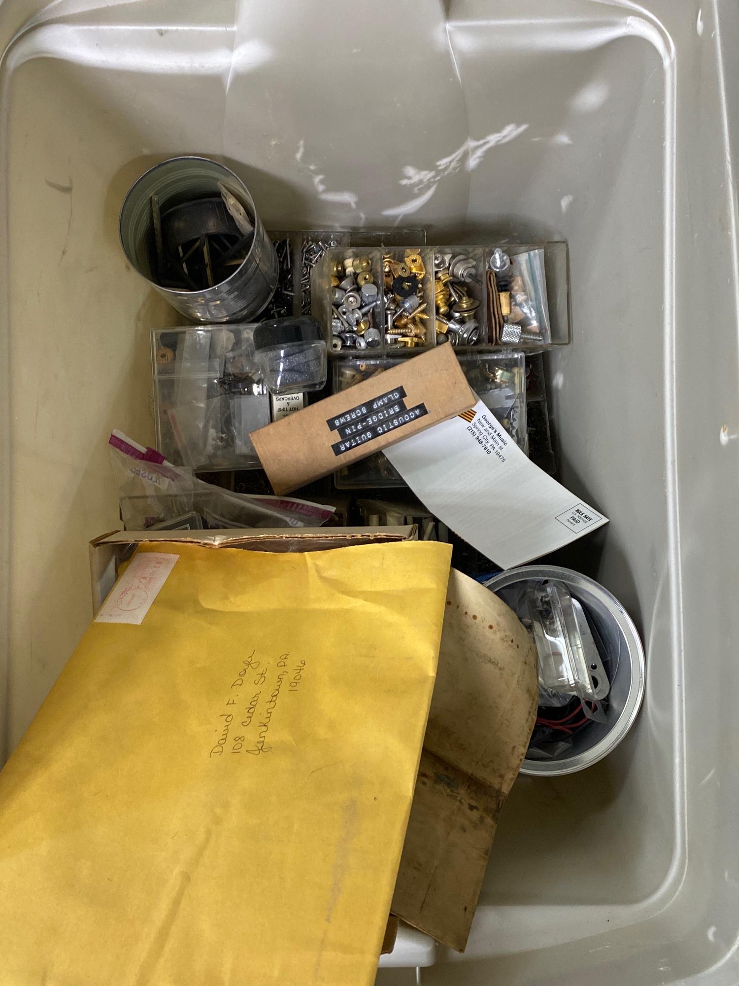 Box lot vintage guitar parts etc (1 of 2)