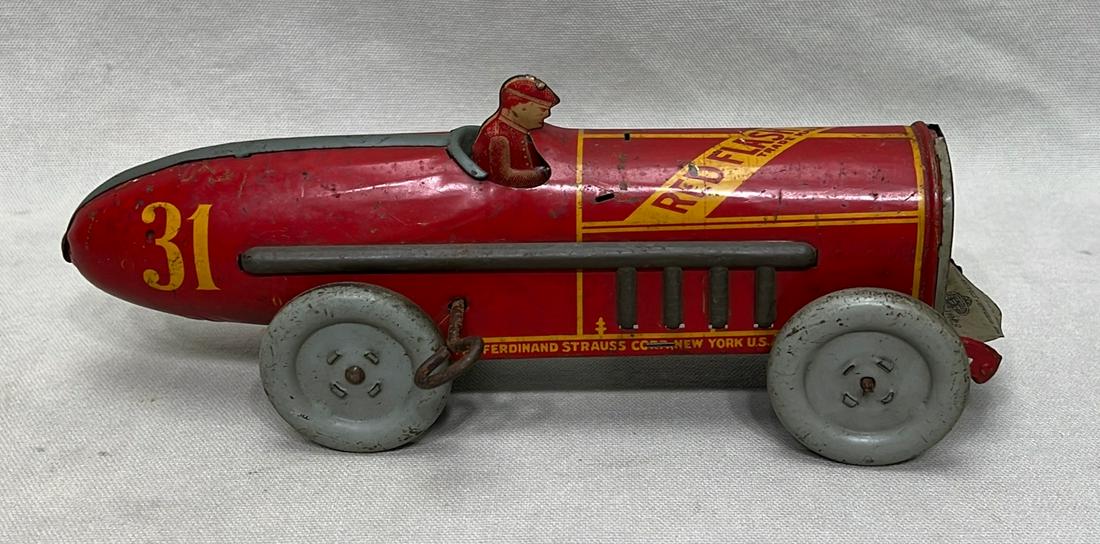 Ferdinand Strauss Red Flash Racer tin wind-up toy (1 of 4)