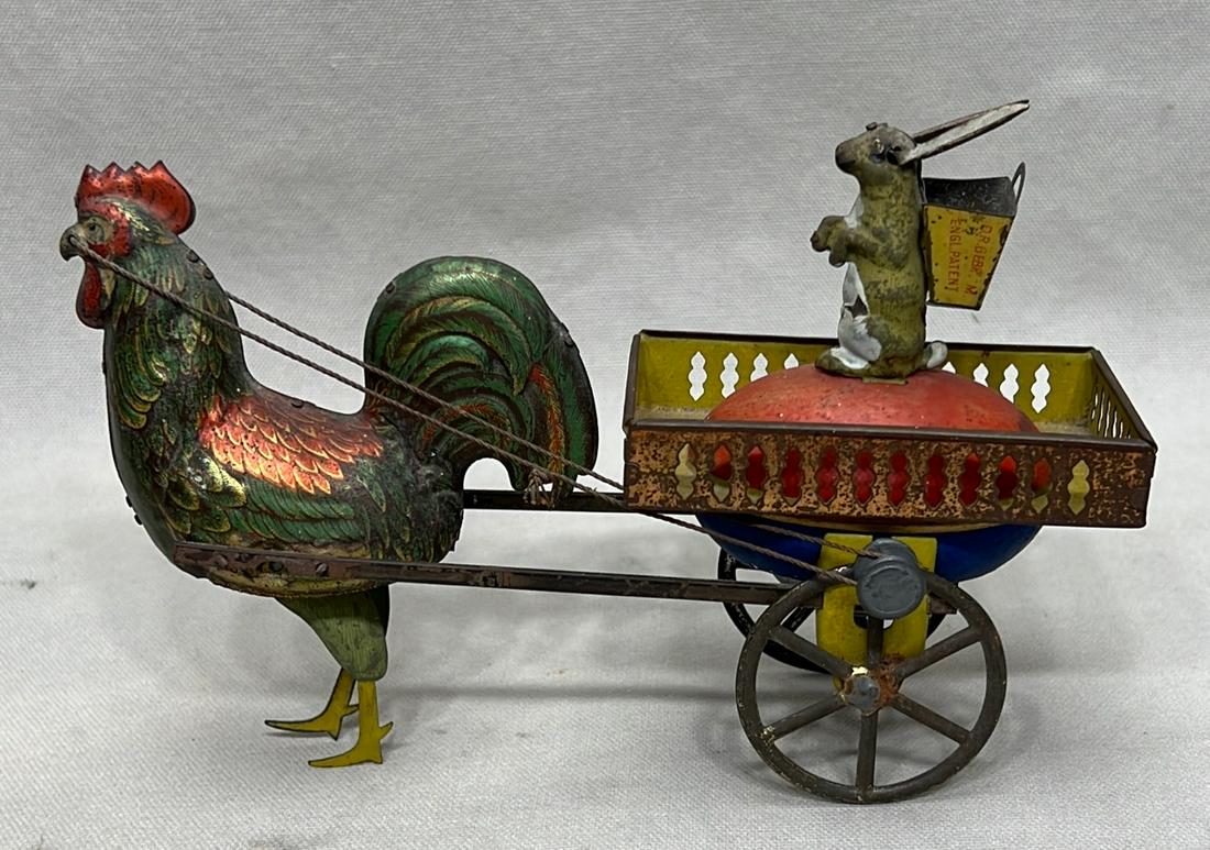 Lehmann Rabbit and the Rooster tin wind-up toy (1 of 5)