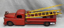 Structo pressed steel fire ladder truck toy