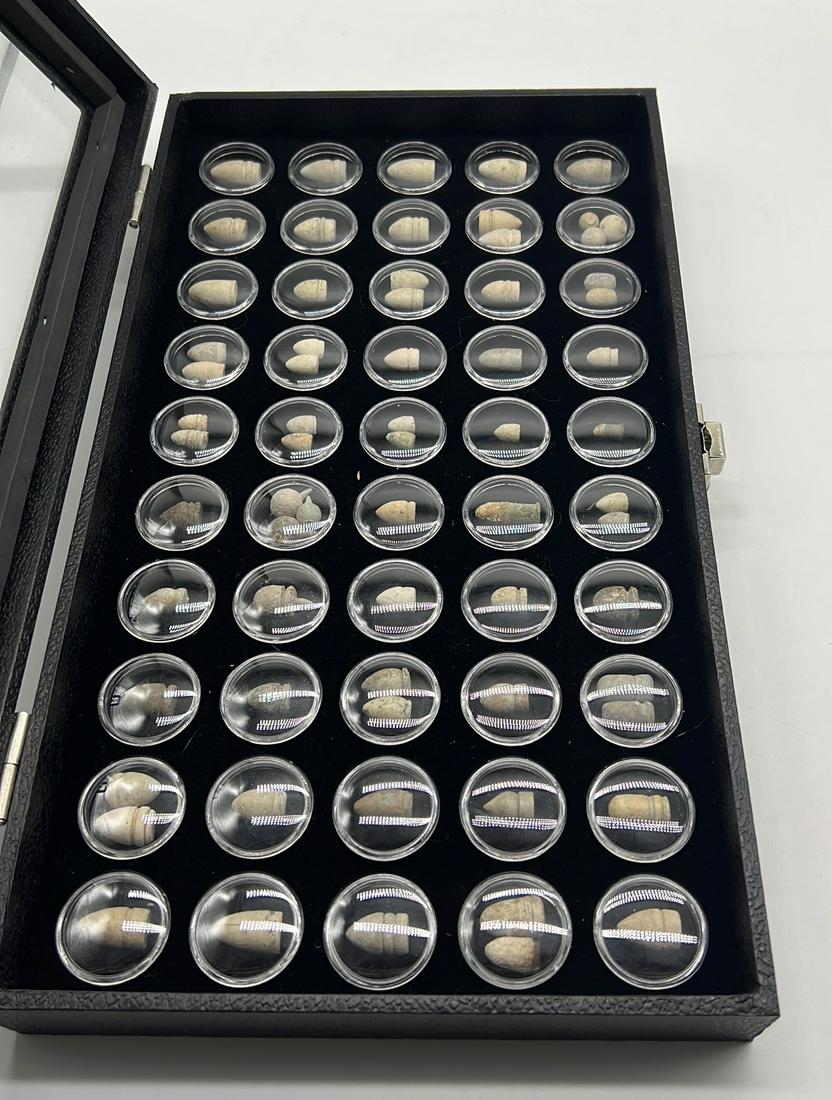 (67) Crimean War Small Projectile Bullets in Display Case (1 of 7)