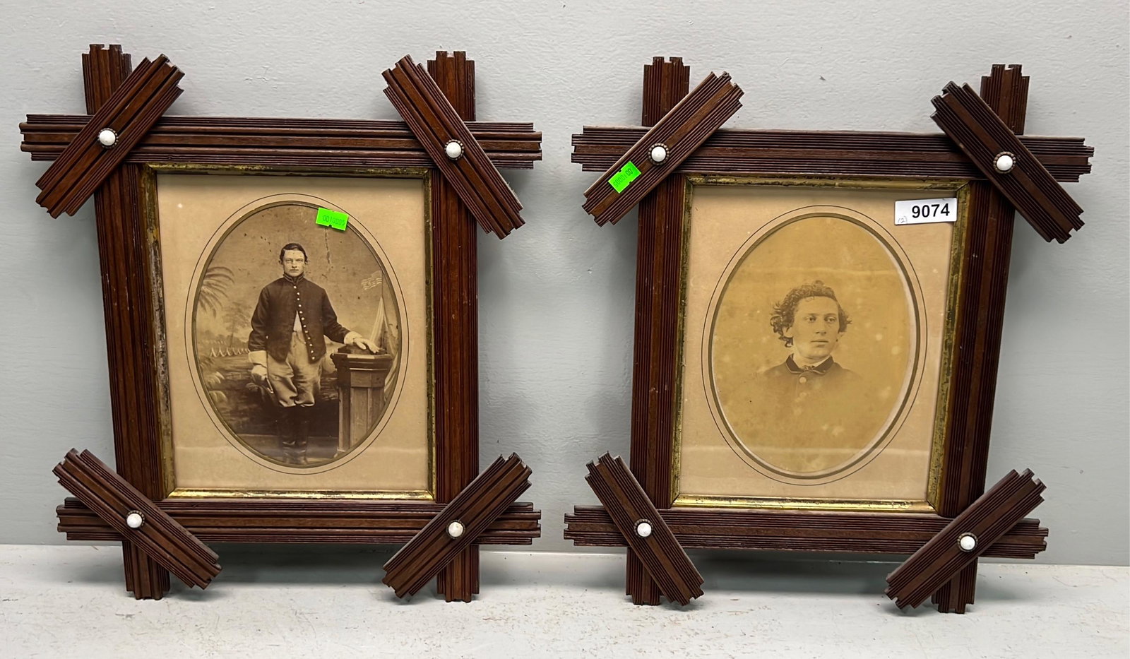 (2) Framed Civil War Soldier Portraits in Antique Frames (1 of 4)