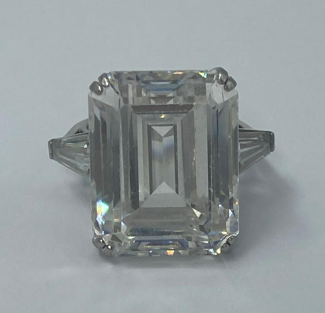 Platinum White Stone Cocktail Ring 21.1gtw size 7 3/4 (1 of 4)