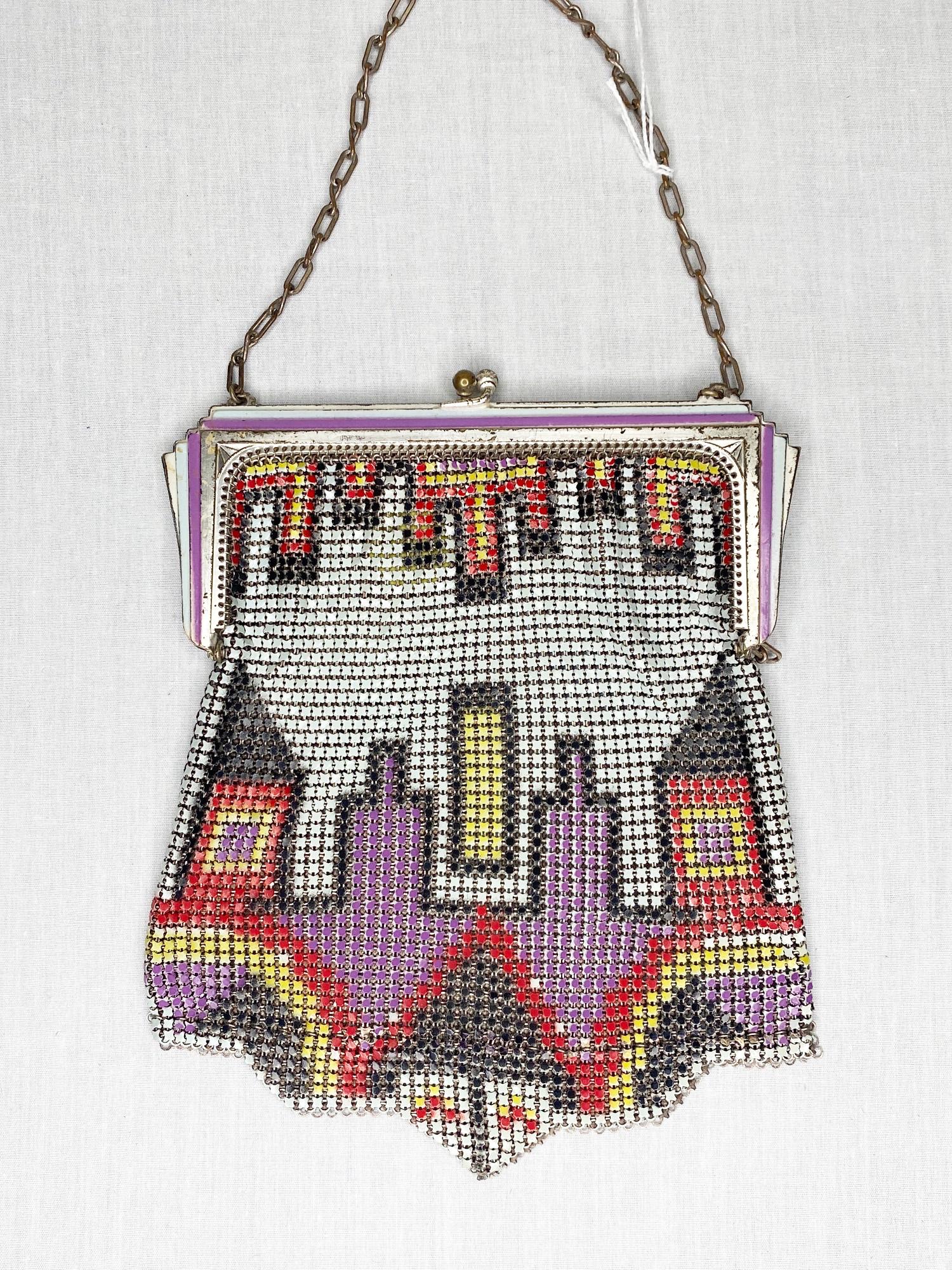 Art Deco Whiting & Davis Enameled Mesh Hand Bag (1 of 13)