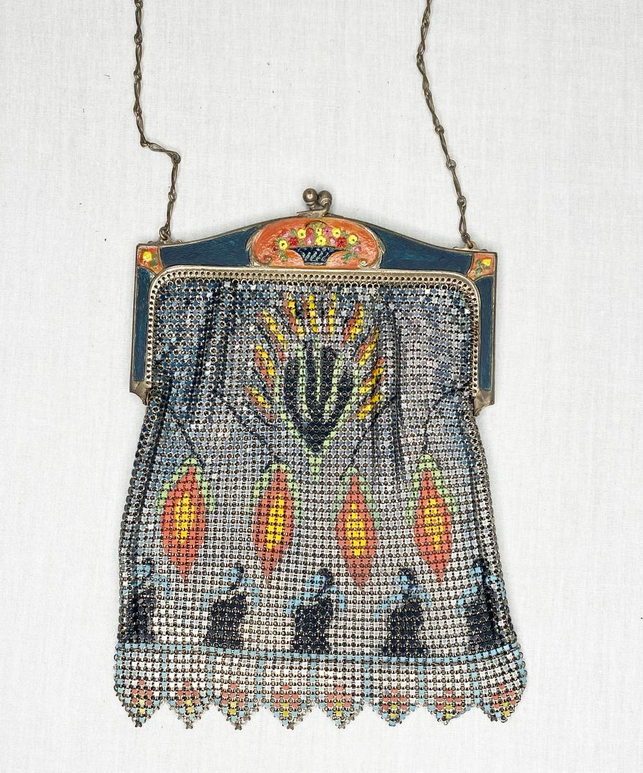 Art Deco Whiting & Davis Enameled Mesh Hand Bag (1 of 14)