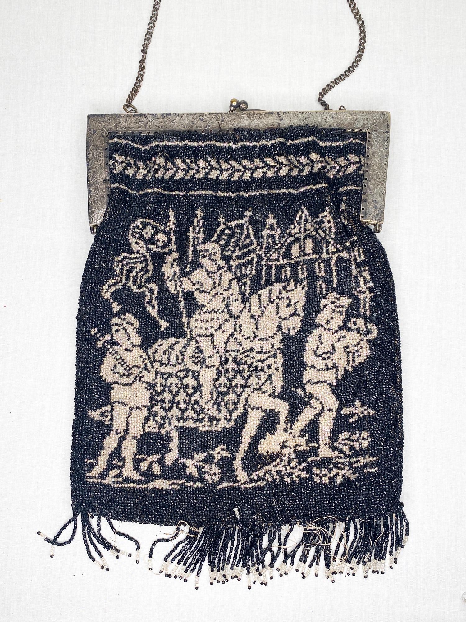 Micro Beaded Hand Bag with Medeival scene (1 of 18)